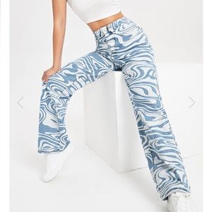 SHEIN 90's Wave Print Denim